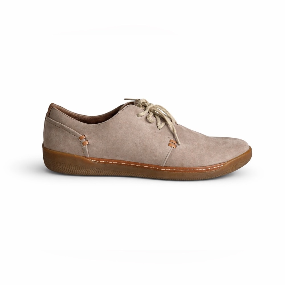 Clarks Women's Unstructured Lace-up Leather Casual Shoe Sand Nubuck Sz 8M 11826‌